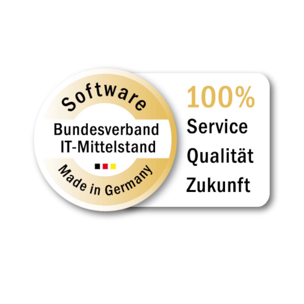 Logo des Bundesverband für IT-Mittelstanf für 100% Service Qualität Zukunft